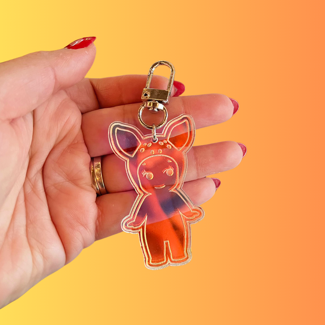 Animal Angel Iridescent Keychain
