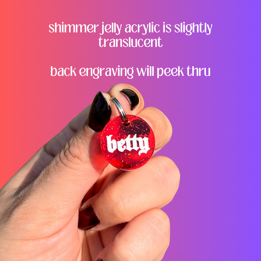 Mini Alternative Jelly Shimmer Pet Tag
